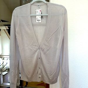 Sheer button down sweater